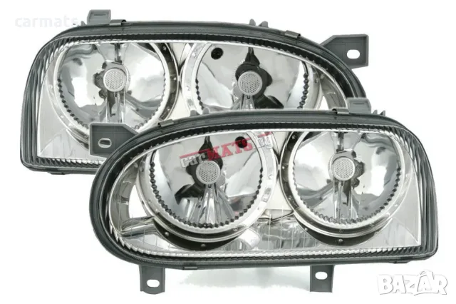 Кристални фарове ANGEL EYES за VW Golf 3 (1991-1998) - хром - R32 дизайн