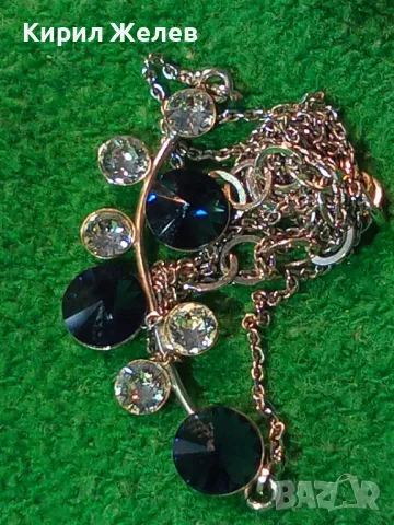 ПРЕЛЕСТНО ФЛОРАЛНО СКЪПОЦЕННО СРЕБЪРНО КОЛИЕ СРЕБРО 925 с БЯЛА ПОЗЛАТА ЧАСТ от КОМПЛЕКТ 48603, снимка 13 - Колиета, медальони, синджири - 49144168