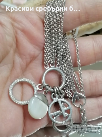 Сребърна гривна оригинал на Emporio Armani , снимка 9 - Гривни - 53750742