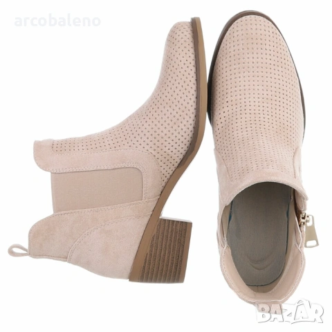 Дамски преходни класически велурени боти до глезена, 5цвята , снимка 4 - Дамски боти - 53539801