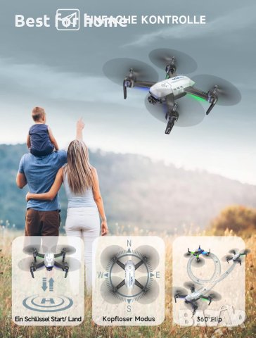 Дрон Wipkviey T6 с камера 1080p HD, WiFi FPV дрон, снимка 5 - Дронове и аксесоари - 44272150