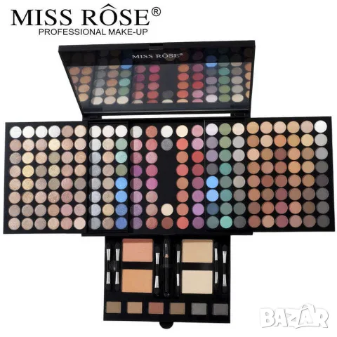 Палитра сенки за очи Miss Rose – 180 цвята с матови и блестящи нюанси, снимка 4 - Козметика за лице - 55825487