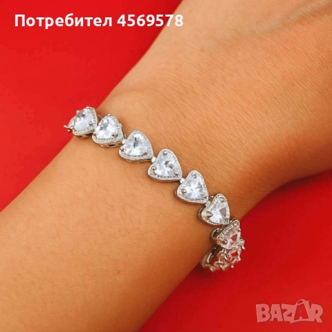 🌟 Остават само 5 броя от нашата стилна гривна със сърчица и камъчета.🌟 Цена: 29,01лв.🌟Универсална, снимка 2 - Гривни - 51444910