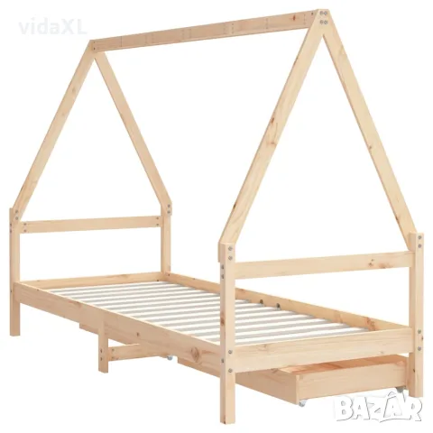 vidaXL Детска рамка за легло с чекмеджета, 90x190 см, бор масив, снимка 7 - Бебешки легла и матраци - 56148060