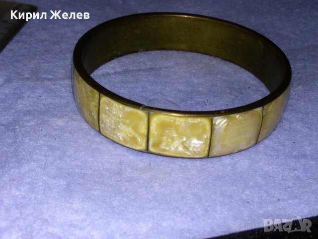 ВЕЛИКОЛЕПНА БРОНЗОВА РЕТРО ГРИВНА ИНКРУСТИРАНА с РЪЧНО ШЛИФОВАН ЯСПИС 26611, снимка 2 - Антикварни и старинни предмети - 41265265