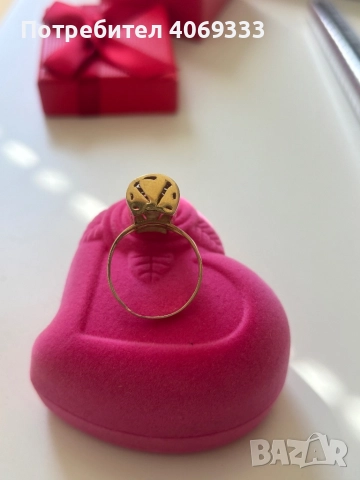 Нов златен пръстен от едно време 14к 3.73гр, снимка 4 - Пръстени - 51735324
