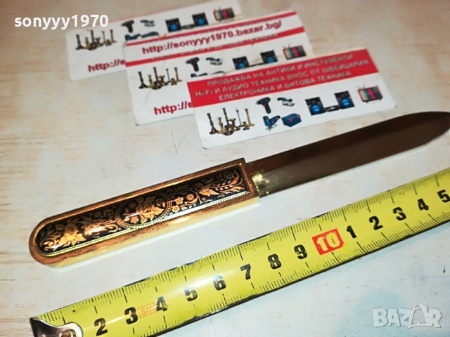 златен нож с красива дръжка от франция 1112221140, снимка 4 - Антикварни и старинни предмети - 38971859