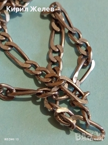 Красив сребърен синджир плетка тип ФИГАРО майсторска изработка 40218, снимка 7 - Колиета, медальони, синджири - 52863392
