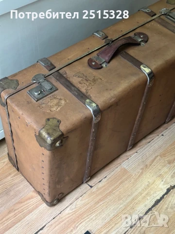 голям стар антикварен куфар над 100 годишен, снимка 2 - Антикварни и старинни предмети - 50471414