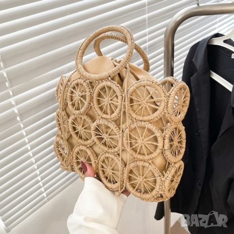 Плетена чанта Lemons Brown, снимка 10 - Чанти - 41477324