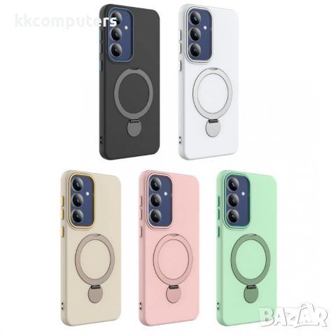 Магнитен Калъф за Samsung S26 с Метална Стойка - TPU+PC, 180°/360° пръстен, 5 цвята, снимка 2 - Резервни части за телефони - 53854268