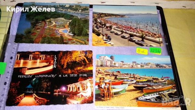 ЛОТ 4 СТАРИ ЖИВОПИСНИ ПОЩЕНСКИ КАРТИЧКИ ЛИОН - ФРАНЦИЯ и ИСПАНИЯ ТЕМА КУРОРТИ ПЛАЖ ЛОДКИ 32341