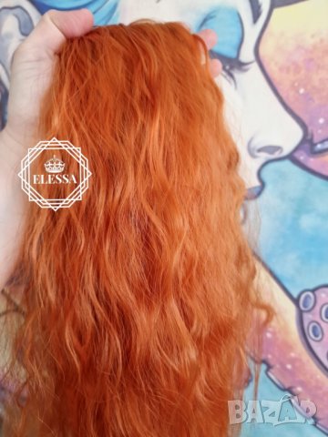 Супер Опашка с МАКСИ Обем Цвят Оранжев / Тициан Стил Плажни Вълни Захващане със Стопер КОД С823, снимка 6 - Аксесоари за коса - 42141260