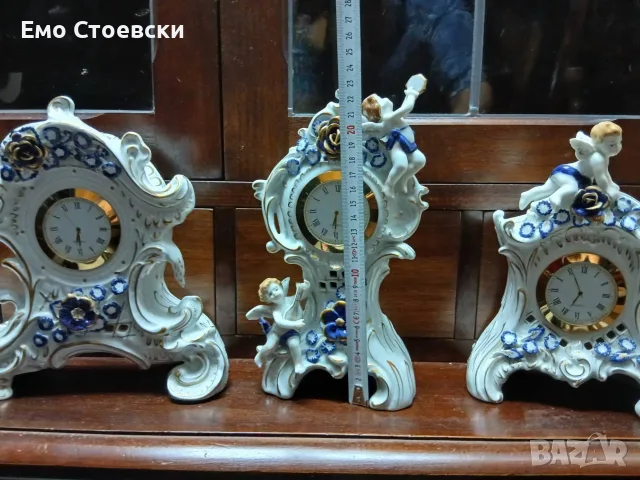 Schierholz Plaue Saxon Dresden порцеланов часовник кобалт, снимка 3 - Декорация за дома - 56070505