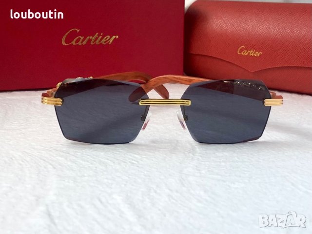 Cartier висок клас слънчеви очила Мъжки Дамски слънчеви с дървени дръжки, снимка 10 - Слънчеви и диоптрични очила - 41976052
