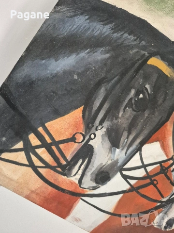 Ретро картина „Конете на фараона“ – рисувана върху платно (60х40 см) ​, снимка 3 - Картини - 53571877