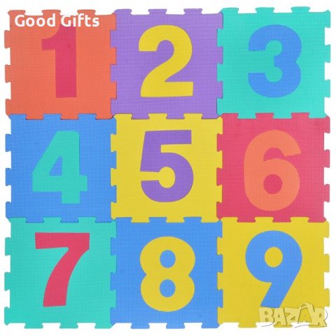 Детски подов пъзел Числа 31,5x31,5 см (9 части)