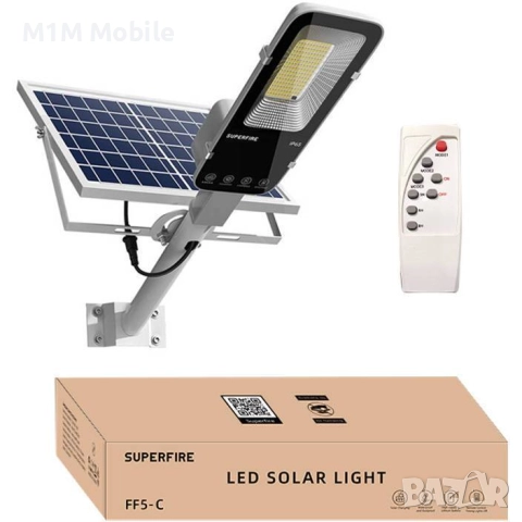 SUPERFIRE Соларна лампа FF5-A, 63W, 500lm, 5000mAh