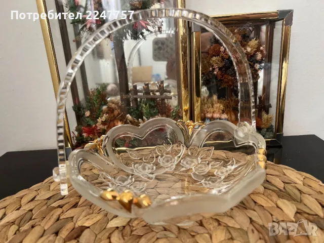 Кристална бонбониера кошница, снимка 1