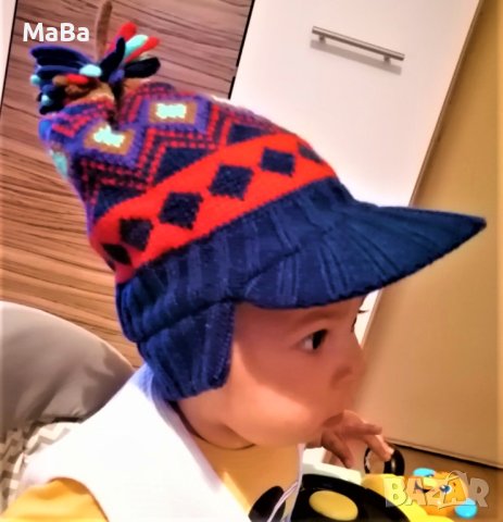 Английски топъл комплект ШАПКА/РЪКАВИЧКИ /6мес-3год./, снимка 2 - Бебешки шапки - 42492061