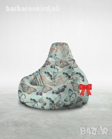 Барбарон пуф круша с цветен печат , снимка 2 - Столове - 34616585