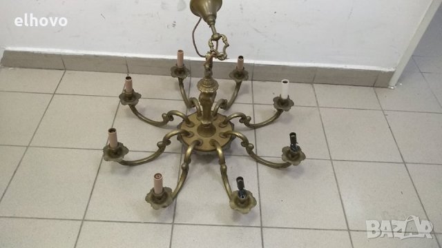 Месингов полилей 8-ца, снимка 2 - Антикварни и старинни предмети - 34679239