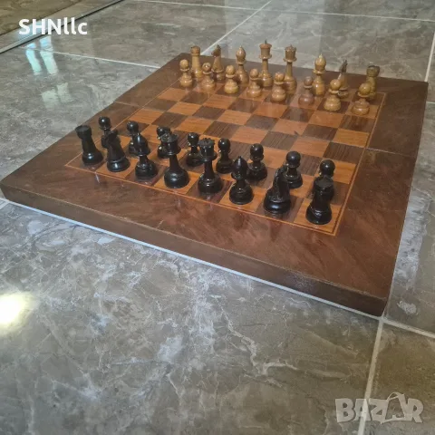 Дървен шах с дървени фигури, снимка 4 - Шах и табла - 55829401