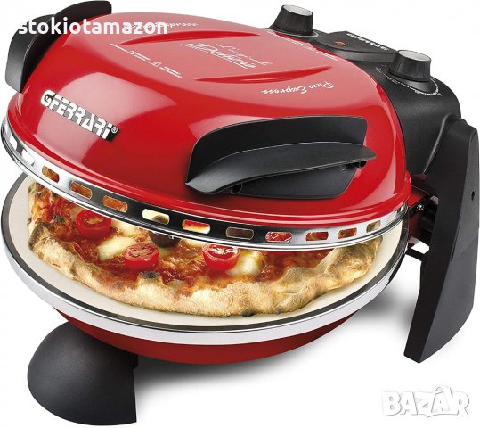 Електрическа фурна за пица G3 Ferrari G10006 02, 1200 W, Диаметър на плочата 31 см, Червен/Черен