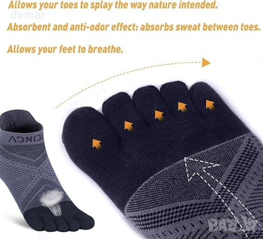 Чорапи Geila, чорапи за бягане с пет пръста до глезена – размер М, снимка 3 - Други спортове - 42165939