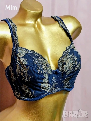 Prima Donna 80 D Тъмно син дантелен сутиен , снимка 4 - Бельо - 53701783