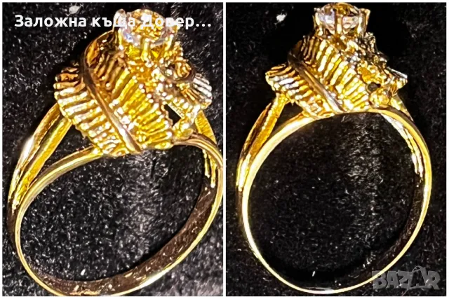 Златен пръстен циркон zlaten prasten gold 585 14 карата, снимка 2 - Пръстени - 47624961