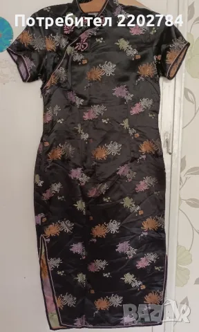 Копринена рокля чонсам, азиатски стил , снимка 16 - Рокли - 41693116