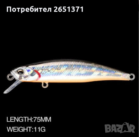 Воблер вид НЕУТРАЛЕН/SUSPENDING 11 гр./7.5 см.