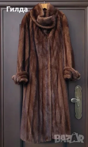 Saga Mink дълго палто манто норка визон L
