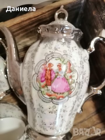 Бароков сервиз за кафе със седеф за двама - от 9 части, снимка 4 - Сервизи - 39162829