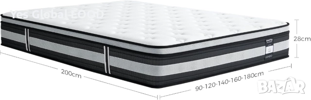 Inofia NidFrais матрак 120×190 см 28 см H3/H4 7 зони покет, снимка 2 - Матраци - 52414270