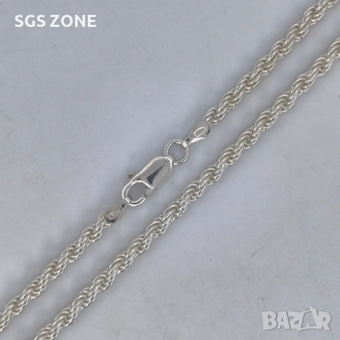 Красиво сребърено колие от Италия с родиево покритие, снимка 5 - Колиета, медальони, синджири - 53122720