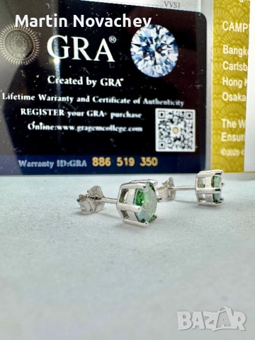 Сребърни обеци с мойсанит (Диамант) 1 карат, снимка 12 - Обеци - 53508678