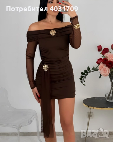 Рокля с тюл , снимка 2 - Рокли - 52660721