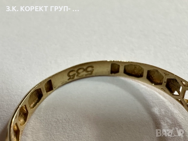 Златен пръстен 14к, 1,72гр, снимка 8 - Пръстени - 52883720