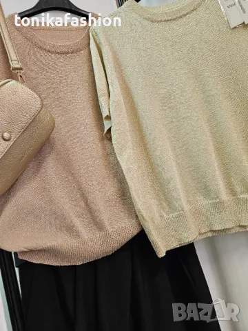  Блуза с къс ръкав и ламе , снимка 5 - Блузи с дълъг ръкав и пуловери - 48944095