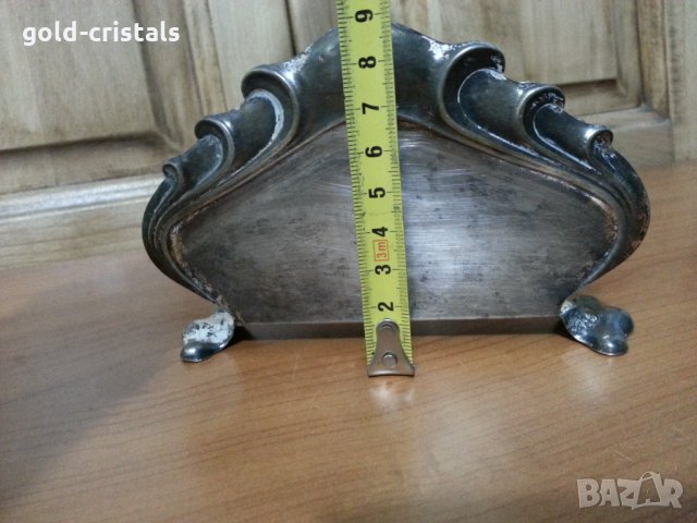 Посребрен  салфетник, снимка 4 - Антикварни и старинни предмети - 35778772