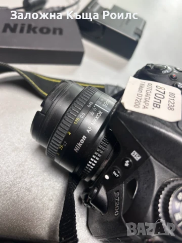 Фотоапарат Nikon D7200 с обектив Nikon AF NIKKOR 50mm 1:1:8 D+Зарядно, снимка 3 - Фотоапарати - 51041976