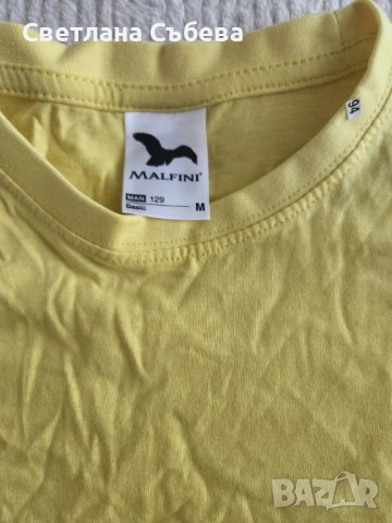 Памучна жълта тениска , снимка 2 - Тениски - 41450370