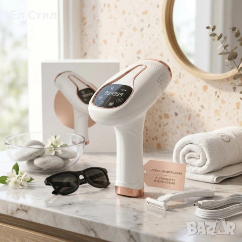 Професионален IPL Епилатор с Ice Cool функция, 1 000 000 импулса, 9 нива на мощност и UV филтър, снимка 2 - Друга електроника - 53866088