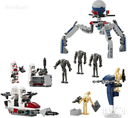 ПРОМОЦИЯ!!!Конструктор LEGO® Star Wars™ 75372 - Клонинг щурмовак и боен дроид–боен пакет / 215 части, снимка 2 - Конструктори - 52343833