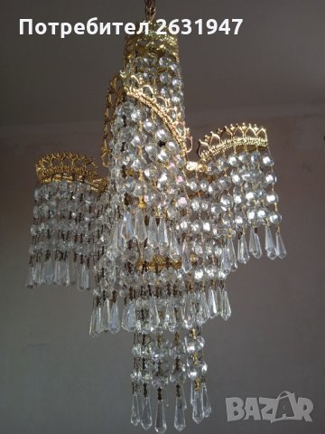 Кристален полилей стил Ампир, снимка 7 - Лампи за таван - 34737376