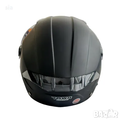 Каска за мотор с очила и визьор, Шлем за скутер, черен- Мат, снимка 2 - Аксесоари и консумативи - 46173694