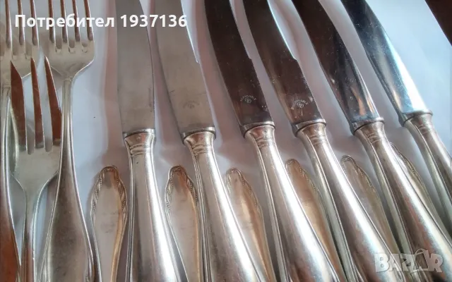WMF неупотребявани дълбоко посребрени качествени прибори комплект, снимка 4 - Прибори за хранене, готвене и сервиране - 47329181