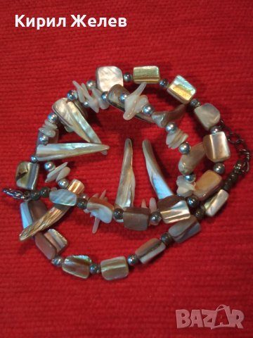 СКЪПОЦЕННА СЕДЕФЕНА ХЕНД МЕЙД АРТ ОГЪРЛИЦА КОЛИЕ КРАЛСКИ СЕДЕФ 30148, снимка 4 - Колиета, медальони, синджири - 37851540